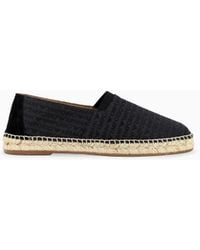 Emporio Armani - Jacquard Espadrilles With All-Over Logo Lettering - Lyst