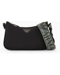 Emporio Armani - Asv Recycled Nylon Baguette Bag With Eagle Plaque - Lyst