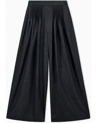 Emporio Armani - High-Waisted Pleated Trousers - Lyst