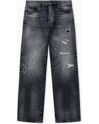 Emporio Armani - Five-Pocket Distressed Jeans With A Relaxed Straight Fit - Lyst