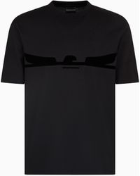 Emporio Armani - Asv Jersey T-Shirt With Contoured Eagle Flocked Print - Lyst