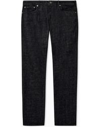 Emporio Armani - Slim-Fit Five-Pocket Denim Jeans With A Leather Patch - Lyst