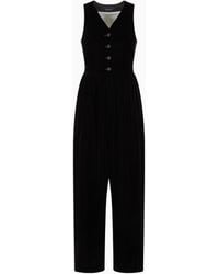 Emporio Armani - Asv Samt-Trainingsanzug Mit Jeu De Cartes-Brosche - Lyst