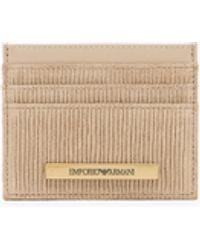Emporio Armani - Embossed Suede Card Holder - Lyst