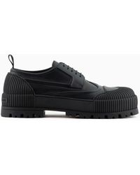 Emporio Armani - Leather Lace-ups With Rubber Toe And Sole - Lyst
