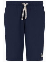 Emporio Armani - Loungewear Bermuda Shorts With Drawstring And Eagle Patch - Lyst