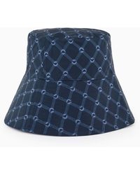 Emporio Armani - Monogram Fabric Beachwear Cloche Hat - Lyst