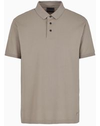 Emporio Armani - Jacquard-jersey Polo Shirt With Op-art Motif - Lyst