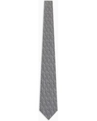 Emporio Armani - Pure Silk Tie With Jacquard Op-art Motif - Lyst