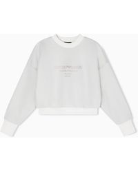 Emporio Armani - Lurex Jersey Sweatshirt With Shiny Logo - Lyst