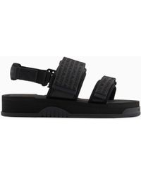 Emporio Armani - Scuba Sandals With Jacquard Logo Lettering - Lyst