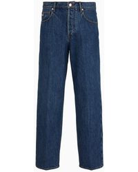 Emporio Armani - J74 Loose-fit Marbled Denim Jeans - Lyst