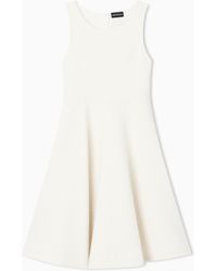 Emporio Armani - Embossed Jersey Full-Skirted Dress - Lyst