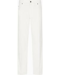 Emporio Armani - J76 Straight-Fit Five-Pocket Washed Twill Trousers - Lyst