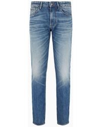 Emporio Armani - J06 Slim-fit Jeans In Rinse-wash Stretch Denim With Dirty-effect Treatment - Lyst