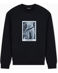 Emporio Armani - Photographic-Print Jersey Sweatshirt Signature Capsule - Lyst