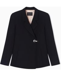 Emporio Armani - Envers Satin Jacket With Lapels And Hook - Lyst