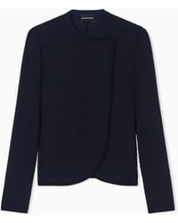 Emporio Armani - Asv Jacke Aus Ottoman-Stoff Mit Versetztem Verschluss - Lyst