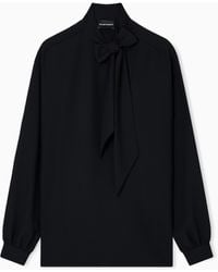 Emporio Armani - Blusa Con Collo Foulard - Lyst
