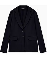 Emporio Armani - Stretch Jersey Interlock Blazer Travel Essential - Lyst