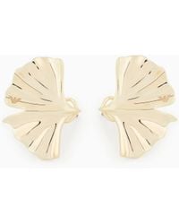 Emporio Armani - Tone Brass Stud Earrings - Lyst