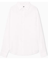 Emporio Armani - Garment-Dyed Linen Shirt With French Collar - Lyst