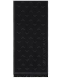 Emporio Armani - Schal Aus Wolle Mit Allover-Jacquard-Adler - Lyst