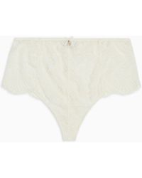 Emporio Armani - Bridal Asv Recycled Lace High-waisted Thong - Lyst