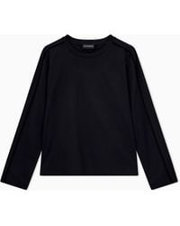 Emporio Armani - Mercerized Jersey Shirt With Chenille Tape Travel Essential - Lyst