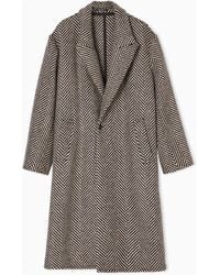 Emporio Armani - Cappotto Monopetto - Lyst