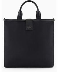 Emporio Armani - Ari Sustainability Values Recycled Nylon Folding Shopper Bag With Shoulder Strap - Lyst
