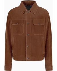 Emporio Armani - Icon Goat Suede Jacket With Micro Perforations - Lyst
