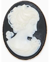 Emporio Armani - Brooch With A Vintage-Style Oval Cameo And Profile - Lyst