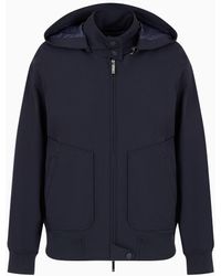 Emporio Armani - Two-way Stretch Technical Fabric Hooded Blouson - Lyst