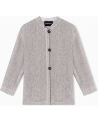 Emporio Armani - Linen Gauze Shirt Jacket - Lyst