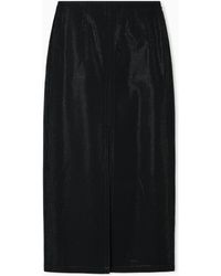 Emporio Armani - Long Drill Skirt With All-Over Micro Studs - Lyst