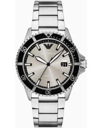 Emporio Armani - Reloj World Explorer De Acero Inoxidable Con Tres Manecillas Y Visualización De Fecha - Lyst