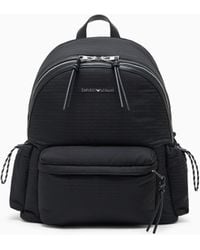 Emporio Armani - Round Nylon Backpack With Monogram Lettering - Lyst