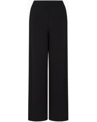 Emporio Armani - Pantalones De Punto Doble Con Cintura Elástica Asv - Lyst