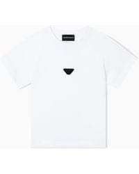 Emporio Armani - Heavyweight Jersey T-Shirt With Micro Eagle Patch - Lyst