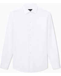 Emporio Armani - Cotton Dress Shirt With Long Sleeves And Pointed Collar - Lyst