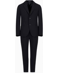 Emporio Armani - Modern-fit, Single-breasted Suit In Compact, Two-way Stretch Canvas - Lyst