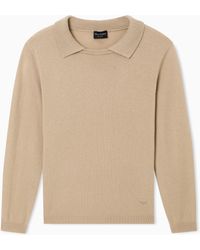 Emporio Armani - Icon 2-Piece Effect Cashmere Jumper With Polo-Shirt Collar - Lyst