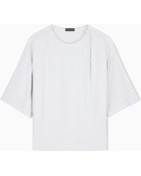 Emporio Armani - Textured Fabric Blouse With Bark Effect Signature Capsule - Lyst