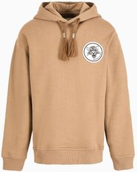 Emporio Armani - Sustainability Values Capsule Collection Organic Jersey Hooded Sweatshirt With Patch - Lyst