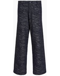 Emporio Armani - Sustainability Values Capsule Collection Tiger-motif Jacquard Organic Cotton Trousers - Lyst