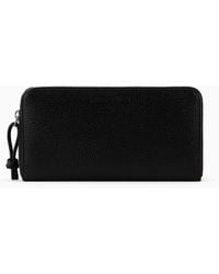 Emporio Armani - Tumbled Leather Wallet With Wrap-around Zip - Lyst