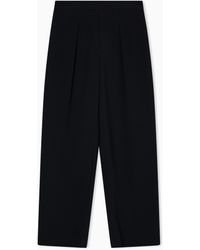 Emporio Armani - Pantalon À Pinces En Tissu Sablé Stretch - Lyst