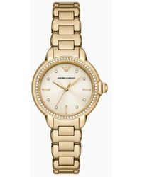 Emporio Armani - Three-hand Gold-tone Stainless Steel Watch - Lyst