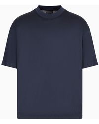 Emporio Armani - Camiseta De Corte Ancho De Punto De Mezcla De Lyocell Asv - Lyst